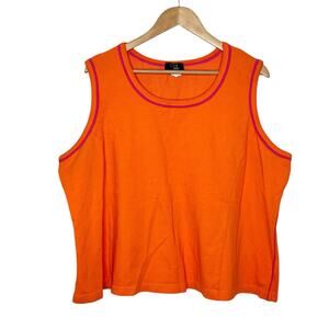 Y2K Womens Cropped Muscle Tank Top Orange Size 3X